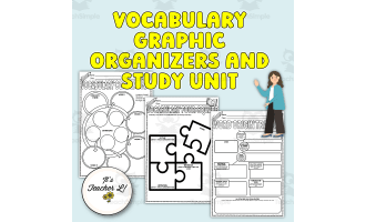 Vocabulary Templates Graphic Organizers and Study Unit Gr 6 7 8 ELA