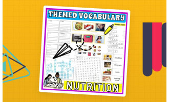 Vocabulary with Cards | Crossword Wordsearch Anagram NUTRITION DIET