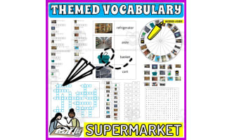 Vocabulary with Cards | Crossword Wordsearch Anagram SUPERMARKET