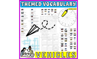Vocabulary with Cards | Crossword Wordsearch Anagram VEHICLES