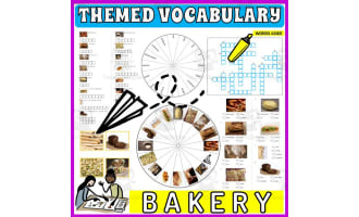 Vocabulary with Flash Cards | Crossword Wordsearch Anagram BAKERY