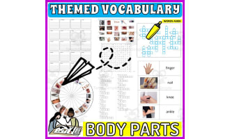Vocabulary with Flash Cards | Crossword Wordsearch Anagram BODY PARTS