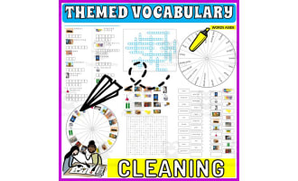 Vocabulary with Flash Cards | Crossword Wordsearch Anagram CLEANING