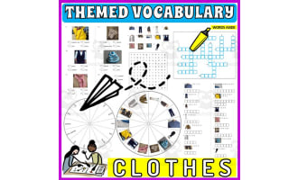 Vocabulary with Flash Cards | Crossword Wordsearch Anagram CLOTHES