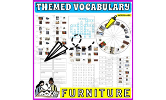 Vocabulary with Flash Cards | Crossword Wordsearch Anagram FURNITURE