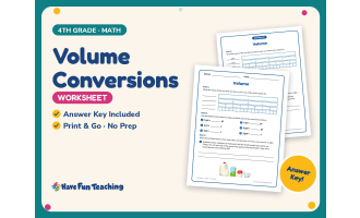 Volume Conversions Worksheet – 4th Grade Geometry & Measurement