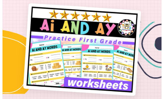 Vowel Teams AI AY Worksheets and Activities| AI and  AY Long A Phonics