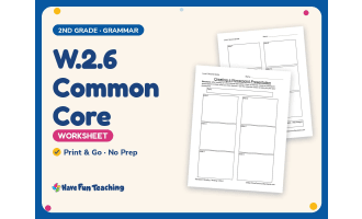 W.2.6 Common Core Worksheet – 2nd Grade Research Practice