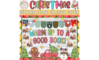 Warm Up to a Good: Retro Christmas Bulletin Board or Door Decor Kit