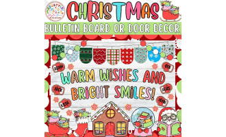 Warm Wishes and Bright: Christmas Bulletin Board or Door Decor Kit