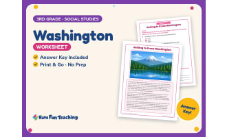 Washington Worksheet – 3rd Grade States Practice + Answer Key