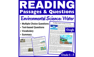 Water Cycle, Acid Rain, & Wastewater: Reading Comprehension (Docs)