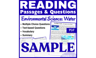 Water Cycle, Acid Rain, & Wastewater: SAMPLE Reading Passage (PDF)