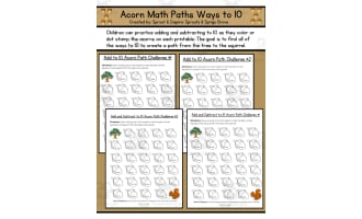 Ways to 10 Acorn Math Paths