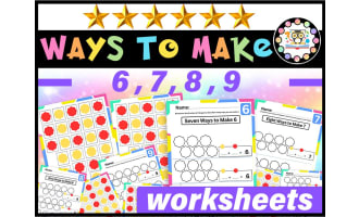 Ways to Make 6 ,7, 8,9|Visual Addition Numbers Ways to Make Worksheet