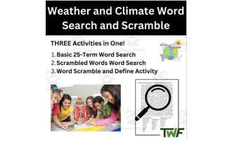 Weather and Climate Word Search and Scramble Activity