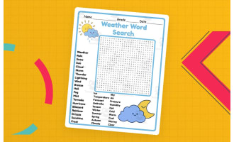 Weather Word Search 2rd 3th 4th 5th Grade worksheet activity