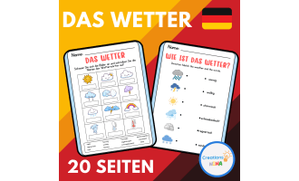 Weather Worksheets in German.