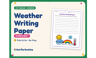 Weather Writing Paper – 1st Grade Themed Writing Paper Practice
