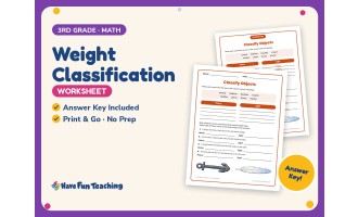 Weight Classification Worksheet – 3rd Grade Math Practice + Answer Key