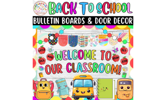 Welcome To: August & Back To School Bulletin board or door Decor kit