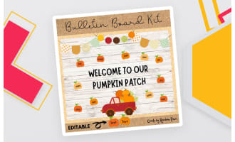 Welcome To Our Pumpkin Patch Fall Bulletin Board Door Decor