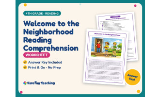 Welcome to the Neighborhood Reading Worksheet – 4th Grade Community
