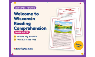 Welcome to Wisconsin Reading Comprehension Worksheet – 3rd Grade
