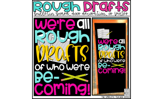 We're All Rough Drafts Growth Mindset Bulletin Board Kit, Door Decoration Set, or Poster