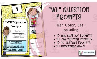 "WH" Question Prompts Set 1 | High Color Version
