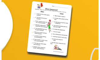 What Happened Cause Effect Matching Worksheet