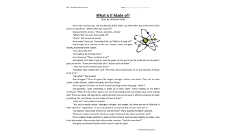 What is it Made of? Reading Comprehension Worksheet