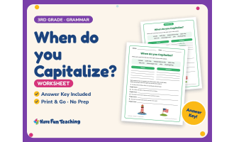 When do you Capitalize? Worksheet – 3rd Grade Capitalization Practice
