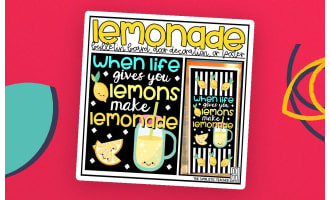 When Life Gives You Lemons Growth Mindset Bulletin Board Kit, Door Decoration Set, or Poster