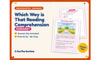 Which Way is That Reading Comprehension Worksheet – Kindergarten
