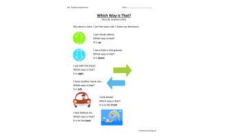 Which Way is That Reading Comprehension Worksheet