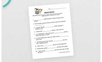 Which, Witch Homophones Worksheet