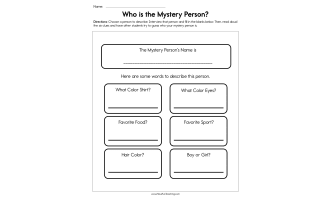 Who is the Mystery Person Worksheet