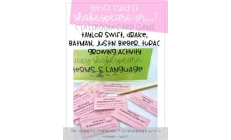 Who Said It: Shakespeare or...? Classroom Card Game