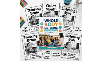 Whole Body Listening Posters with Real Pictures
