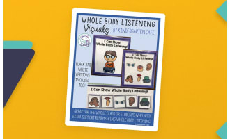 Whole Body Listening – Visual Reminder Cards