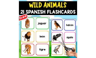 WILD ANIMALS | 21 SPANISH FLASHCARDS