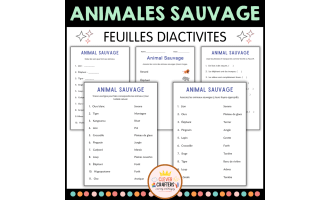 Wild Animals Worksheets in French