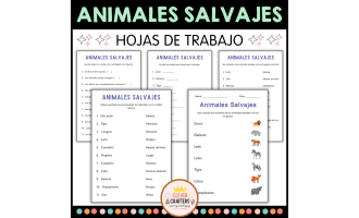 Wild Animals Worksheets in Spanish
