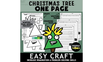 Winter Christmas Tree One Page Paper Craft Art Activities