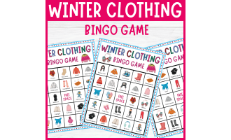 Winter Clothing Bingo Game ESL Seasonal Holidays Clothes Activities