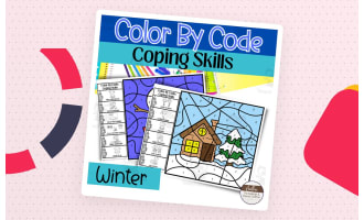 Winter Color By Code Coping Skills Activities | Winter Color By Number