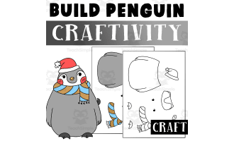 Winter craft Worksheet Activities, Build a Penguin craft