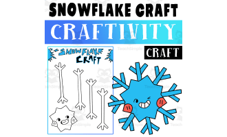 Winter craft Worksheet Activities, Build a Snowflake craft