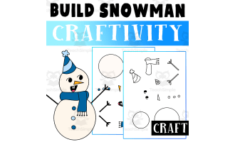 Winter craft Worksheet Activities, Build a Snowman craft